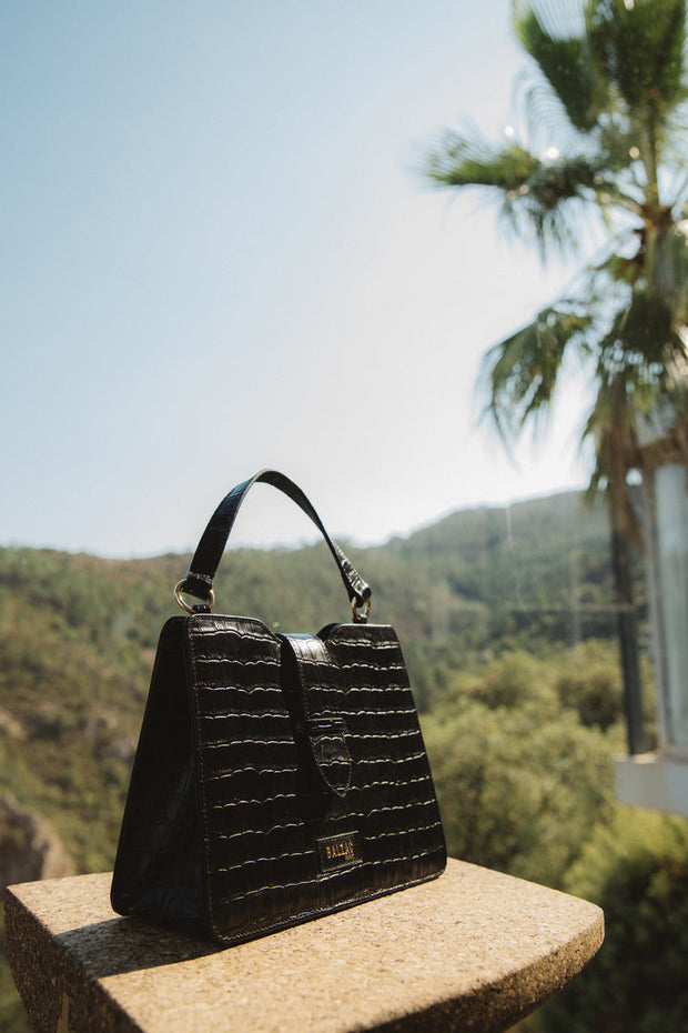 Sac Jacob noir embossé