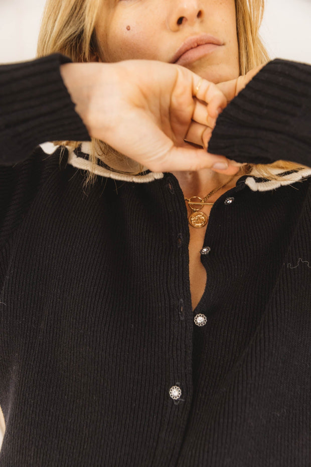 Cardigan Raccord noir