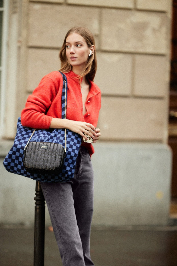 Sac César noir embossé