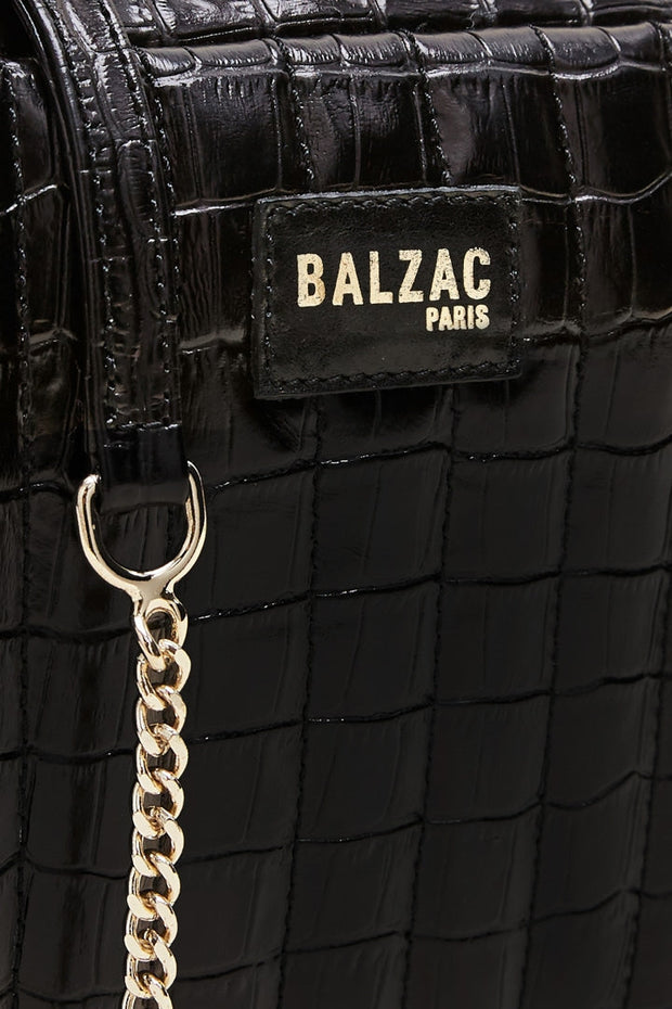 Sac César noir embossé