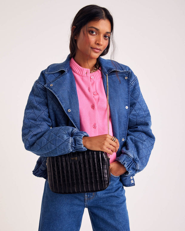 Sac Grand César noir embossé