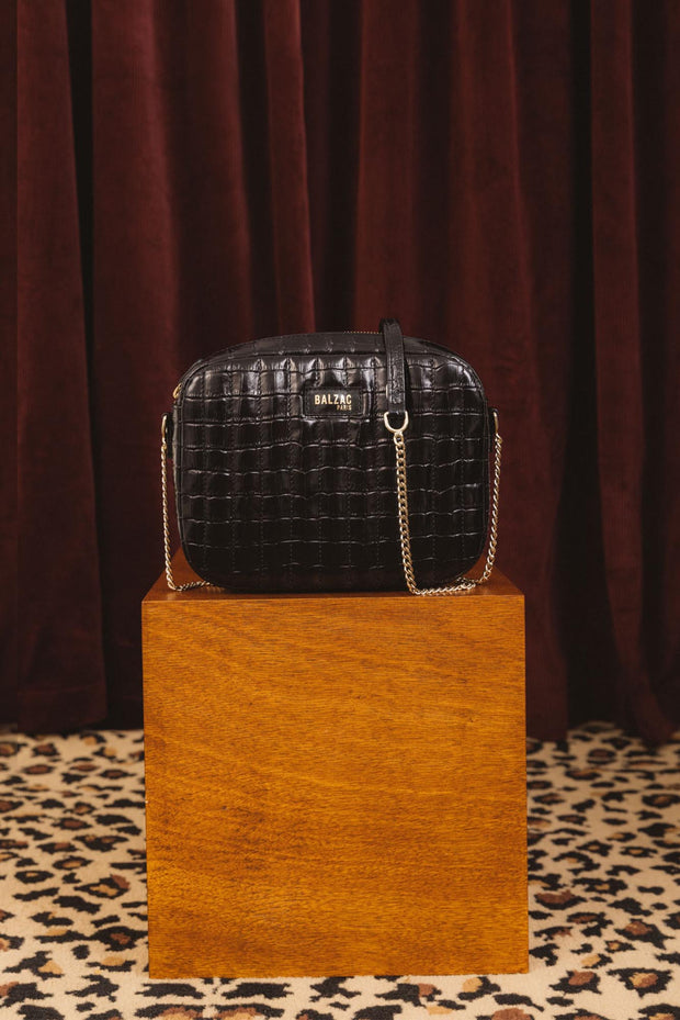 Sac César noir embossé