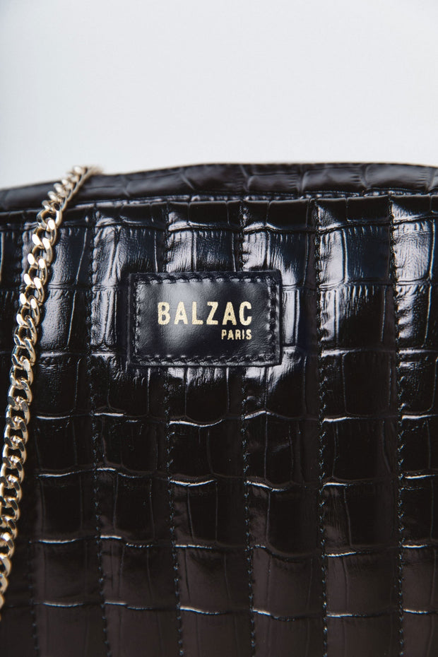 Sac César noir embossé