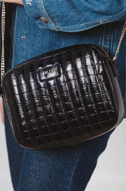 Sac César noir embossé