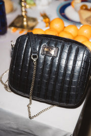 Sac César noir embossé