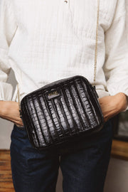 Sac César noir embossé