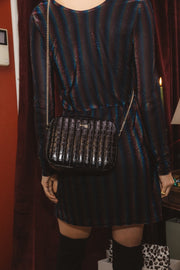 Sac César noir embossé