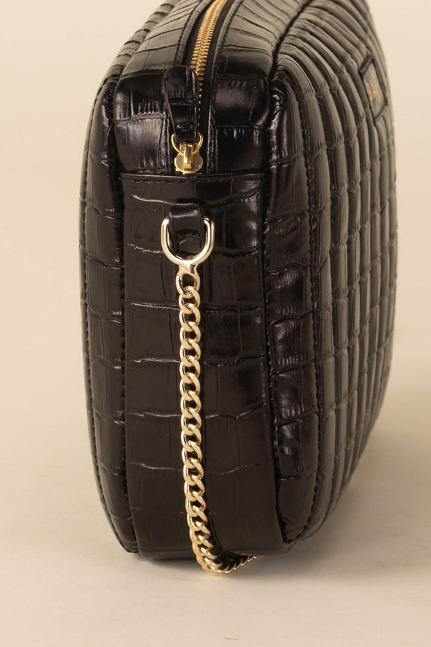 Sac Grand César noir embossé