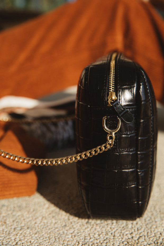 Sac Grand César noir embossé