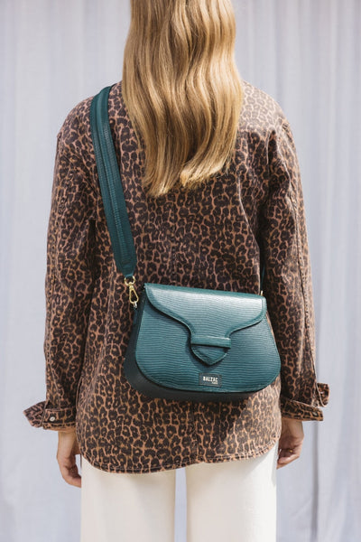 Sac Lyrique embossé lézard vert