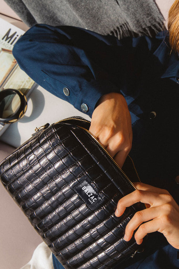 Sac Grand César noir embossé